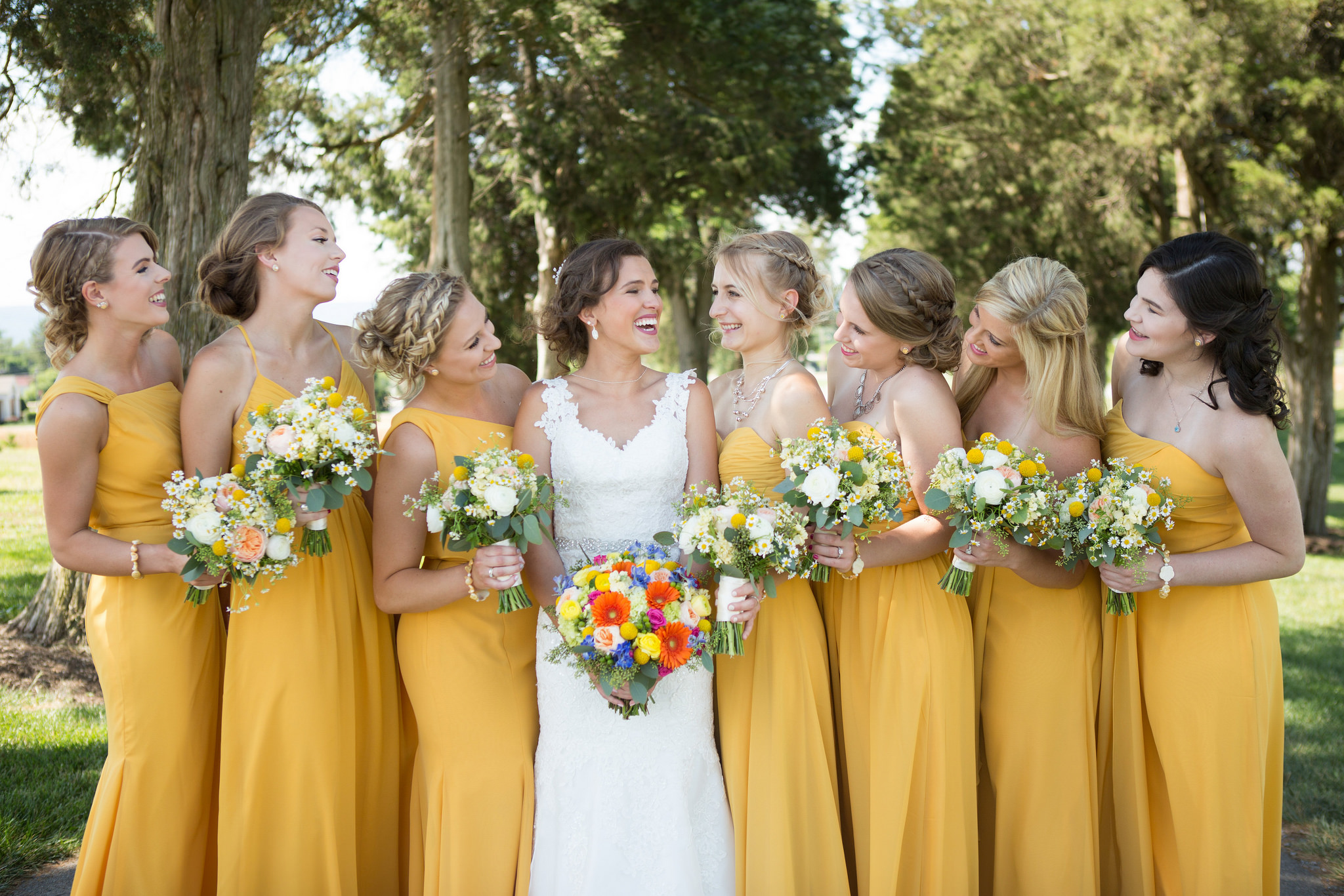 marigold, gold, yellow, bridesmaid dresses, bridesmaids, dresses, wedding, bridal party, summer 2017, summer wedding, summer 2017 wedding, summer, color theme, wedding colors, 2017 color trends, 2017 summer wedding trends, 2017 wedding