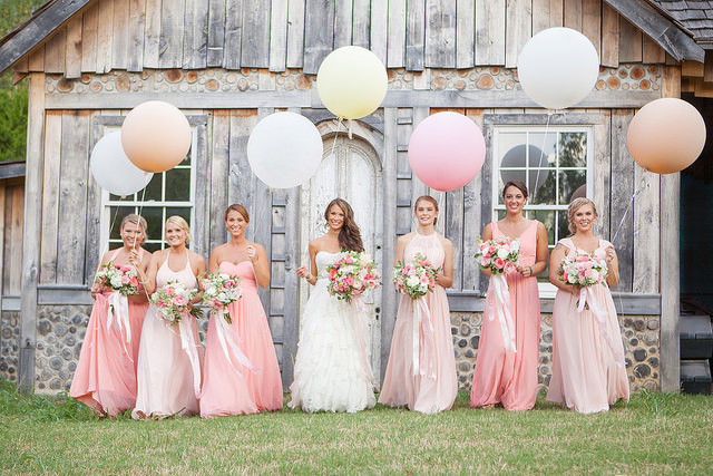 pink, real, wedding, inspo, bridesmaids, bridal