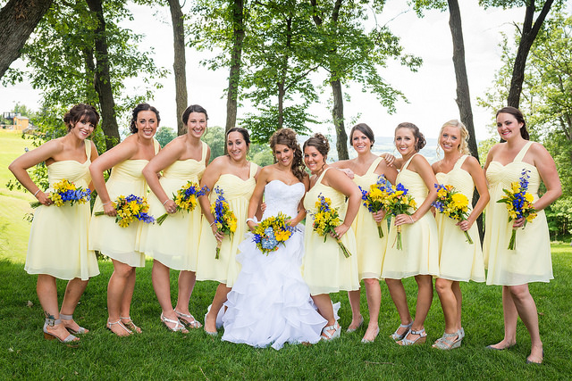 Daffodil color bridesmaid dresses cheap