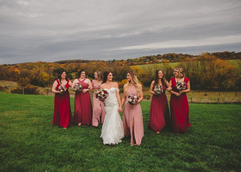 burgundy bridesmaid dresses