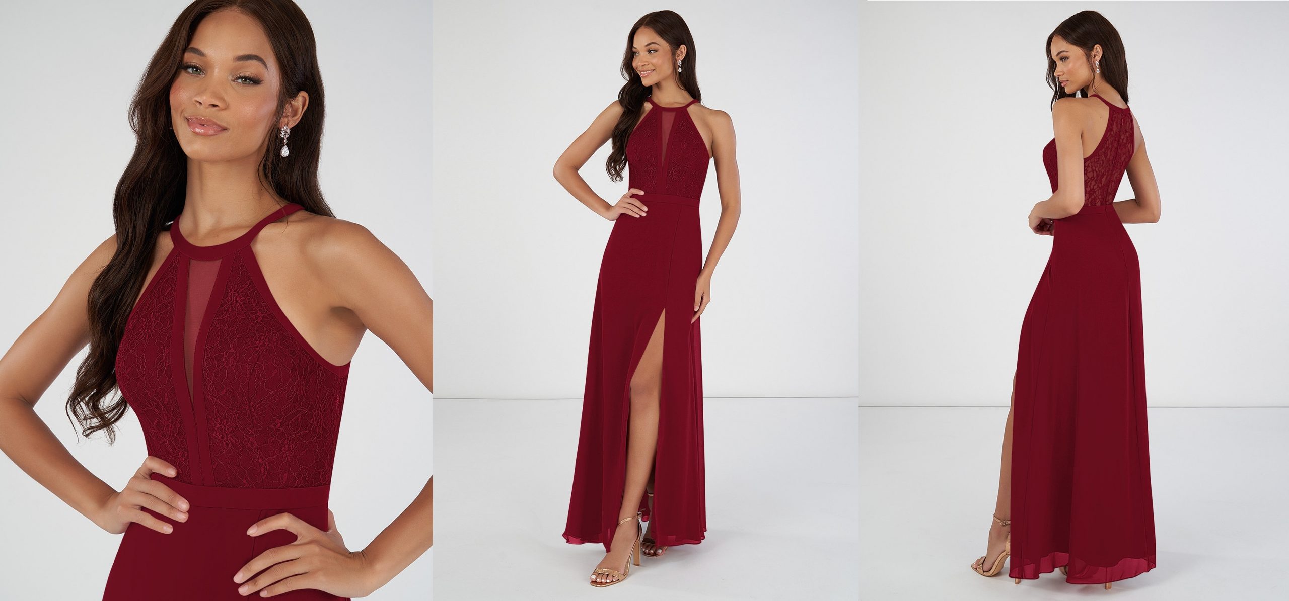 lace burgundy bridesmaid dresses