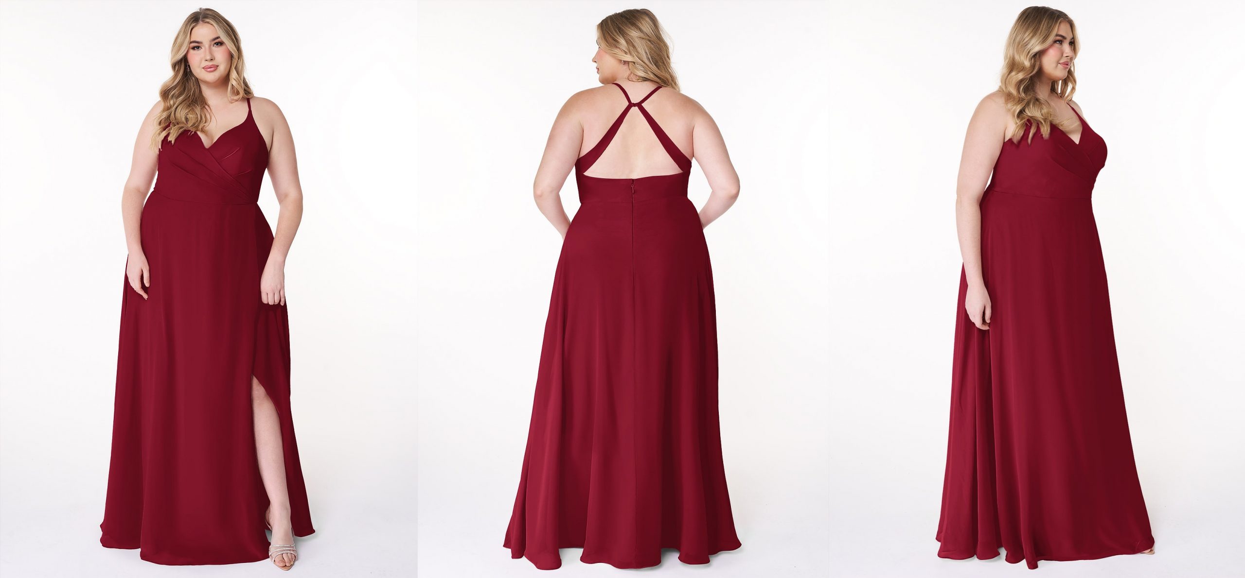 plus size burgundy bridesmaid dresses