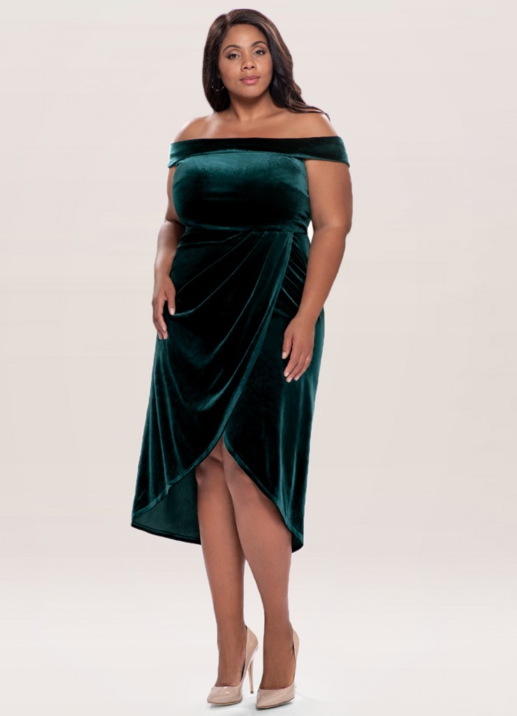 Azazie, special occasion dresses, dark green dress, velvet dress, formal dress, plus size dress, midi dress