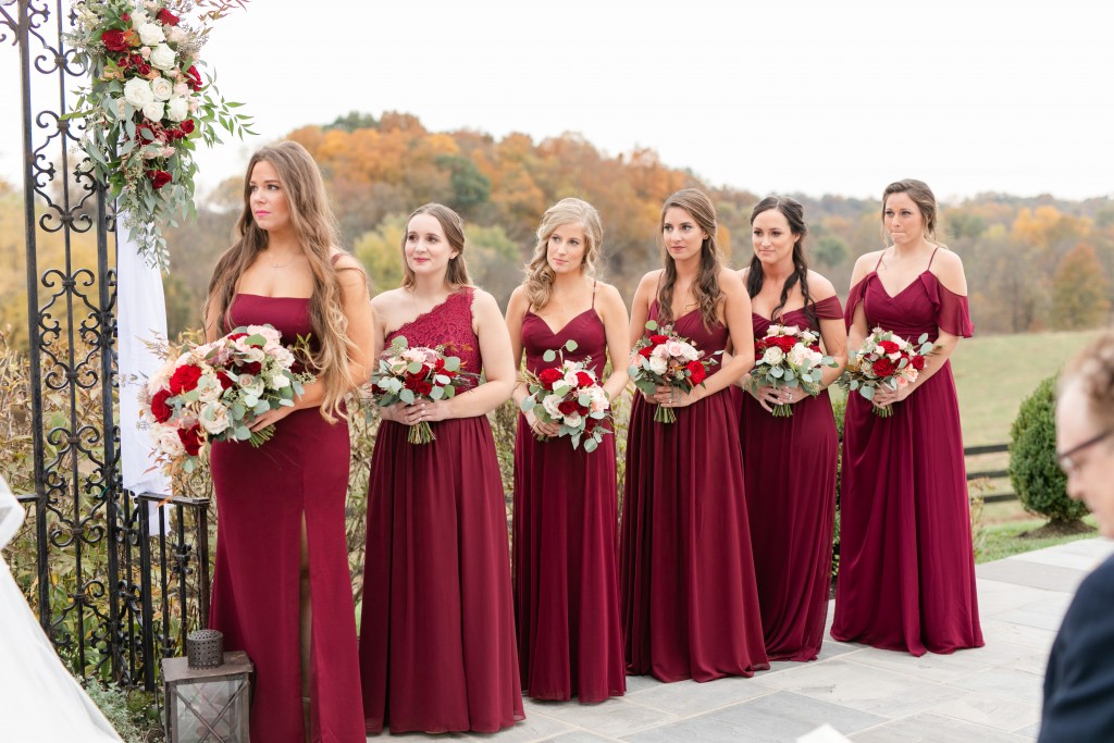 dark raspberry bridesmaid dresses