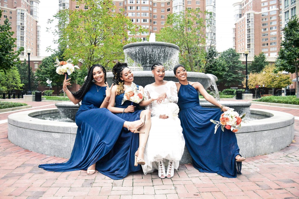 International Women's Day, Azazie, navy blue dress, real wedding, bridesmaids dresses