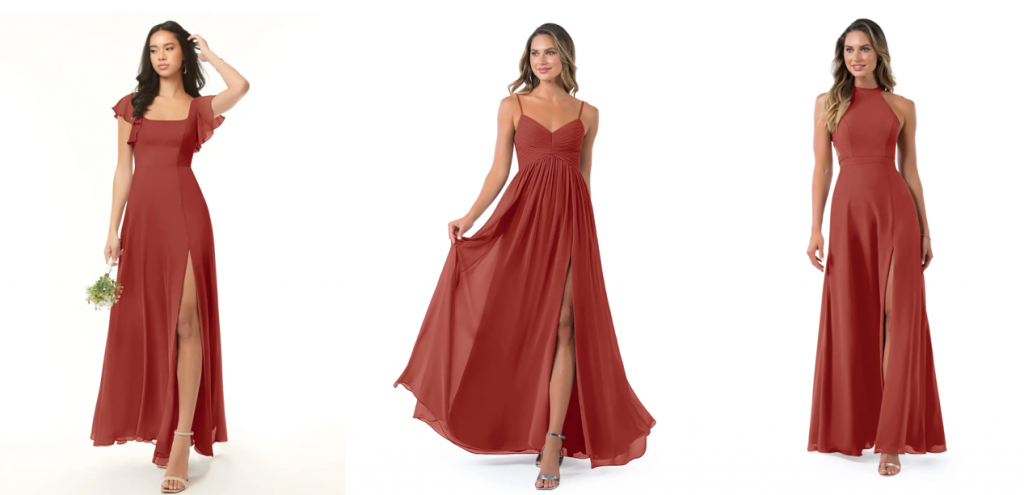 red bridesmaid dress