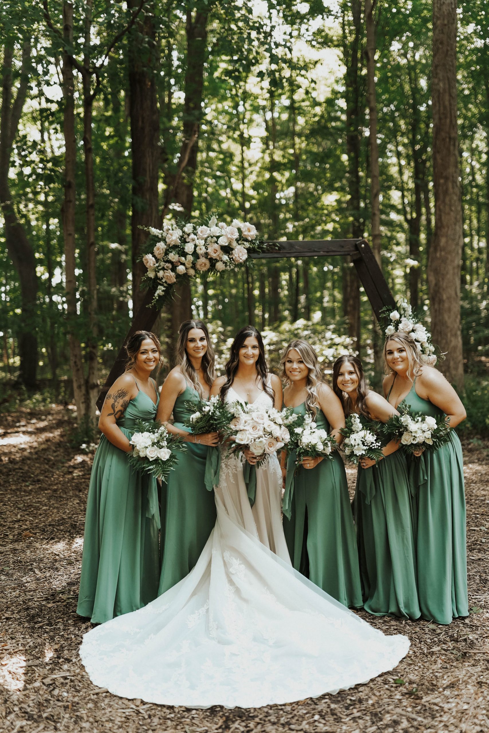 green bridesmaid dresses 