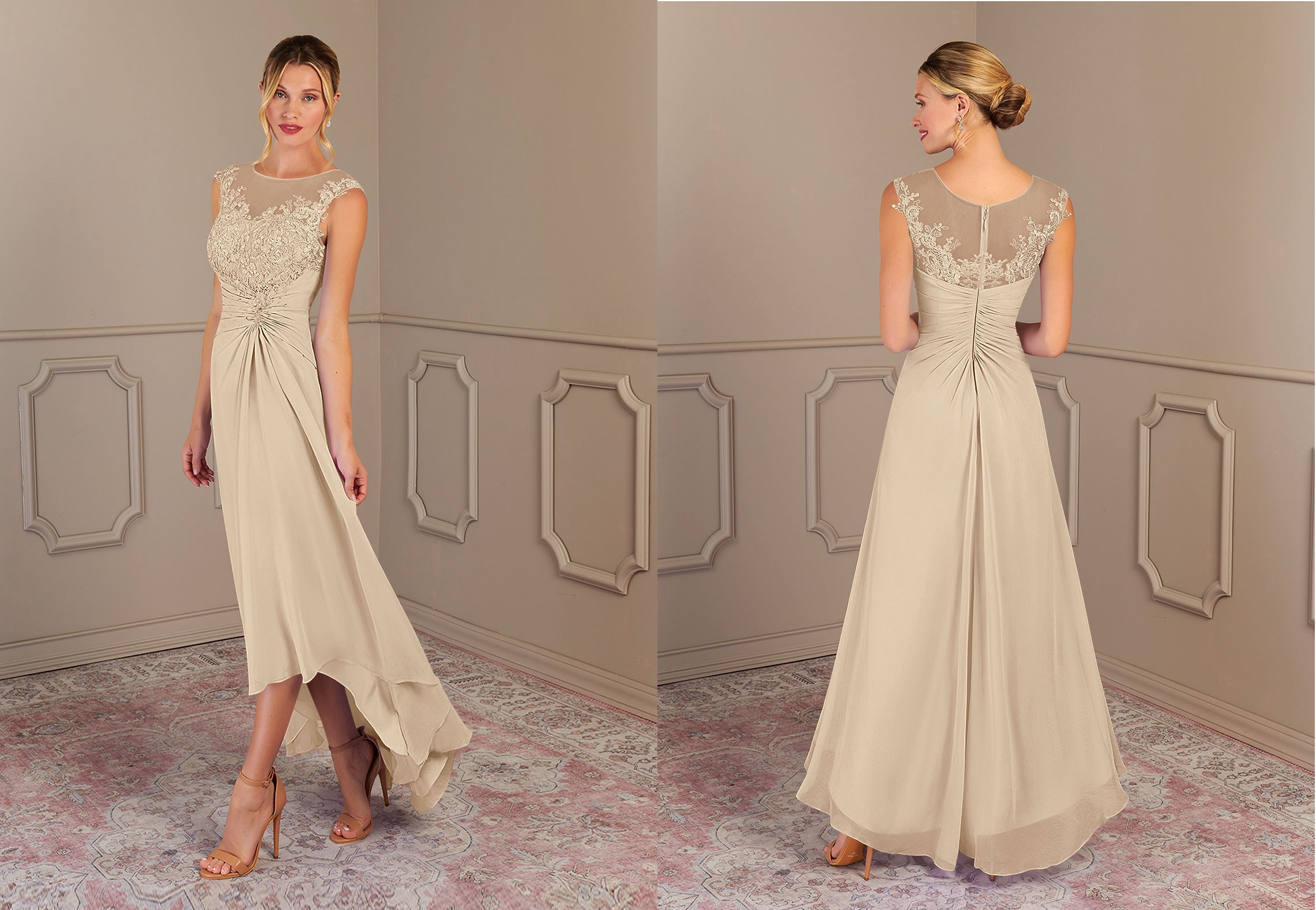 Champagne and Gold Mother of the Bride & Groom Dresses