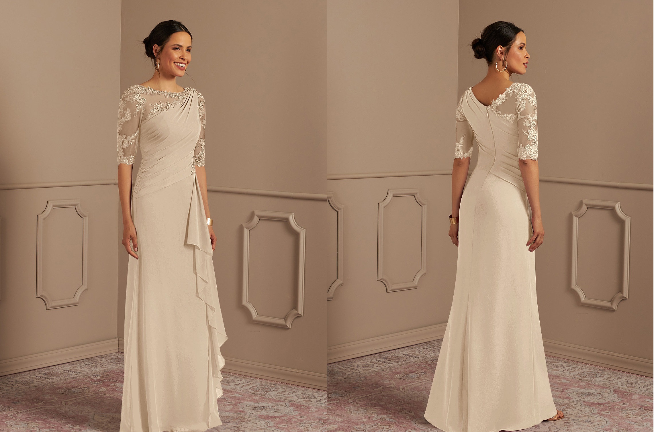 short-sleeved mother of the bride & groom gowns