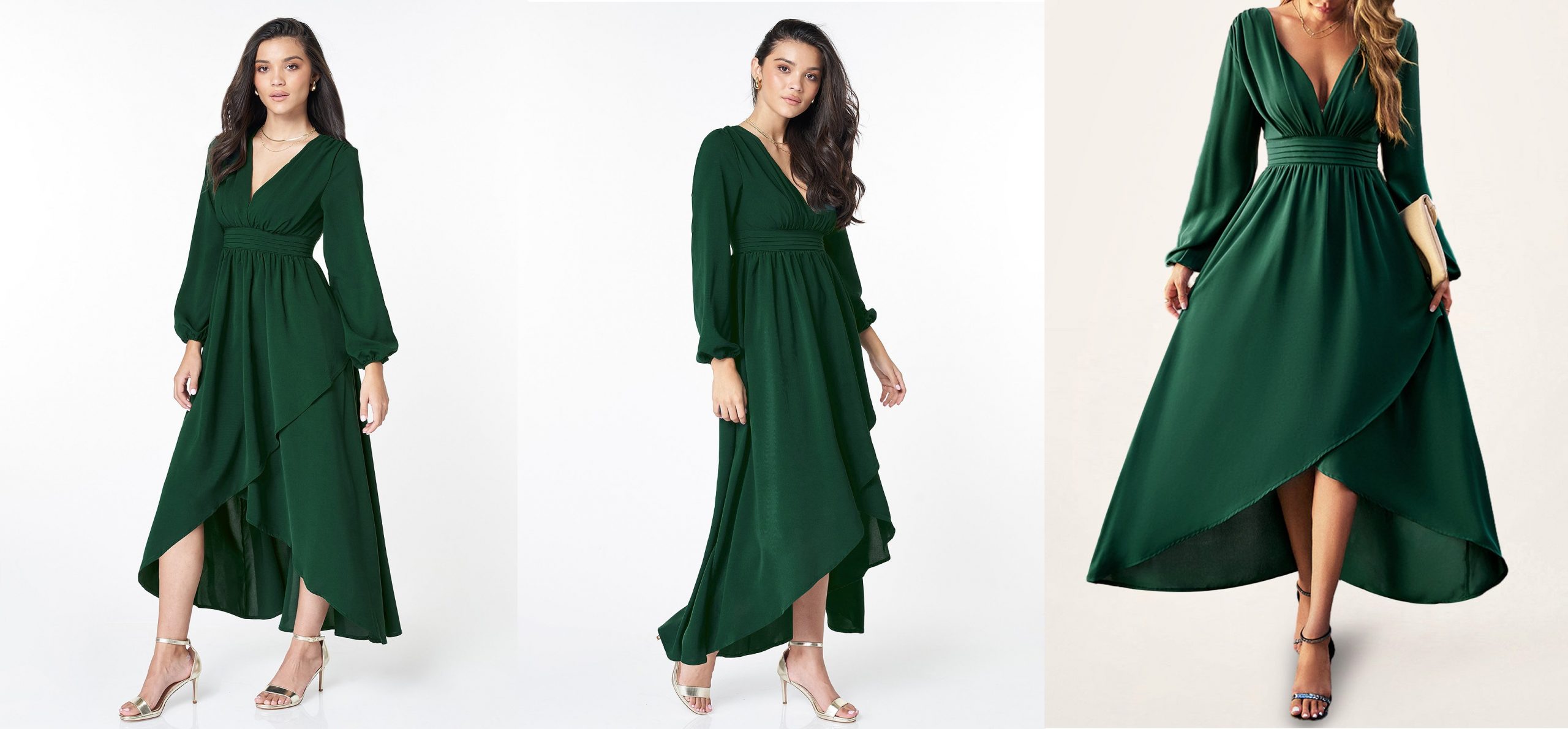 long sleeve green dresses
