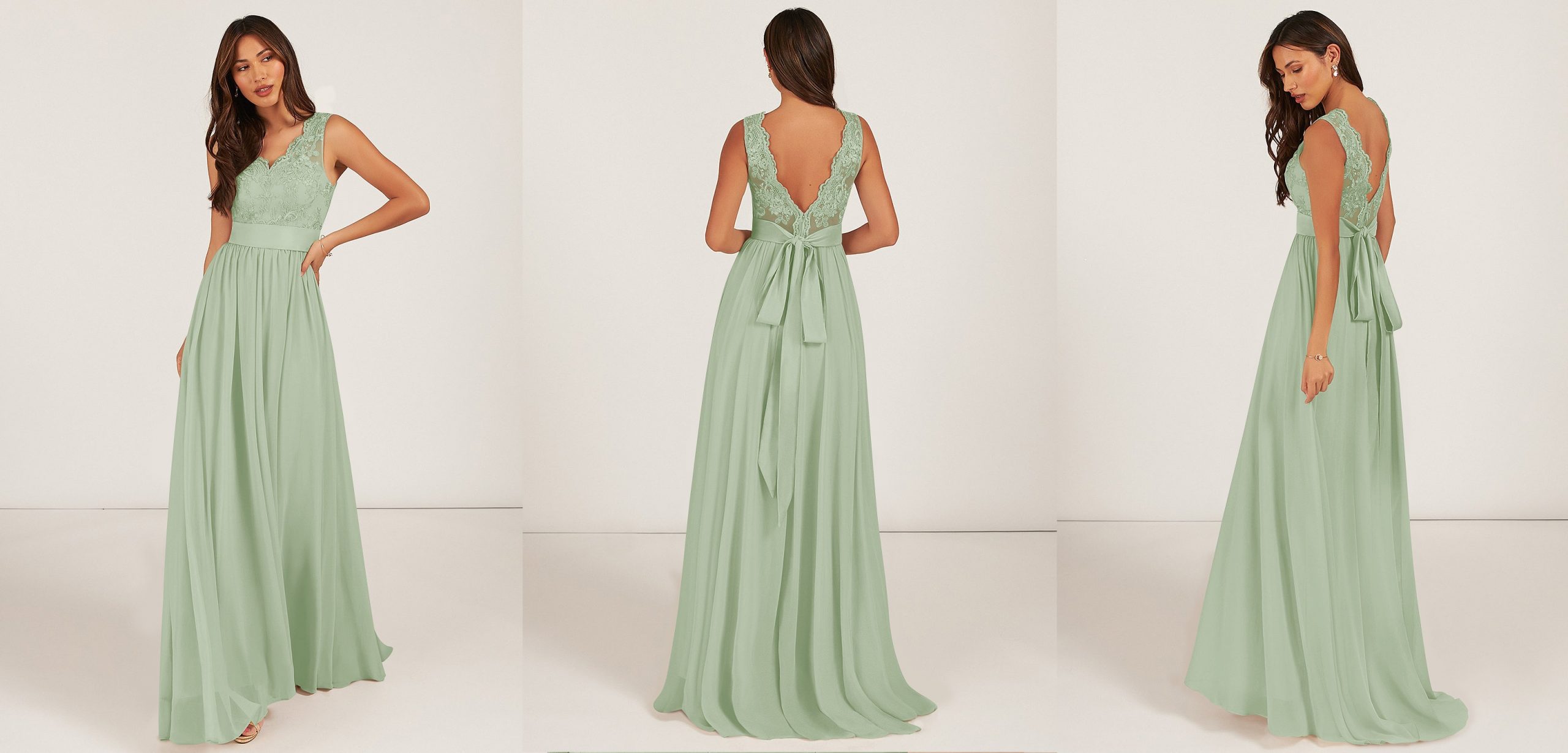 Sage Green Satin Bridesmaid Dresses