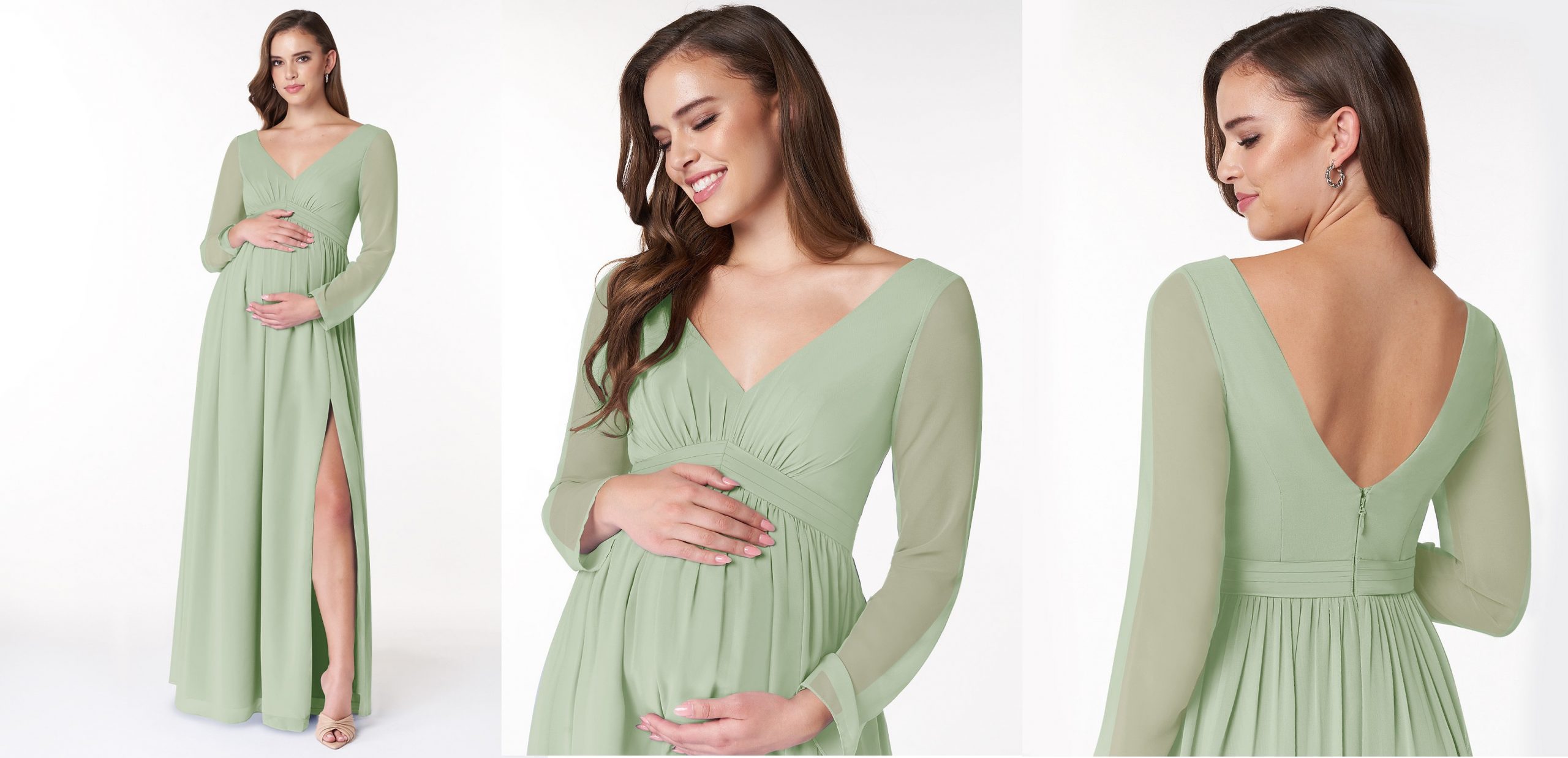sage green maternity bridesmaid dresses