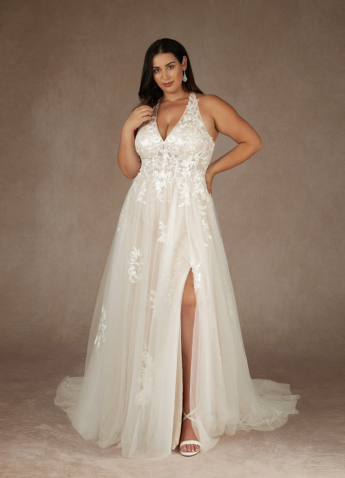 A-Line Sequins Tulle wedding dresses