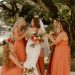 sunset orange bridesmaid dresses