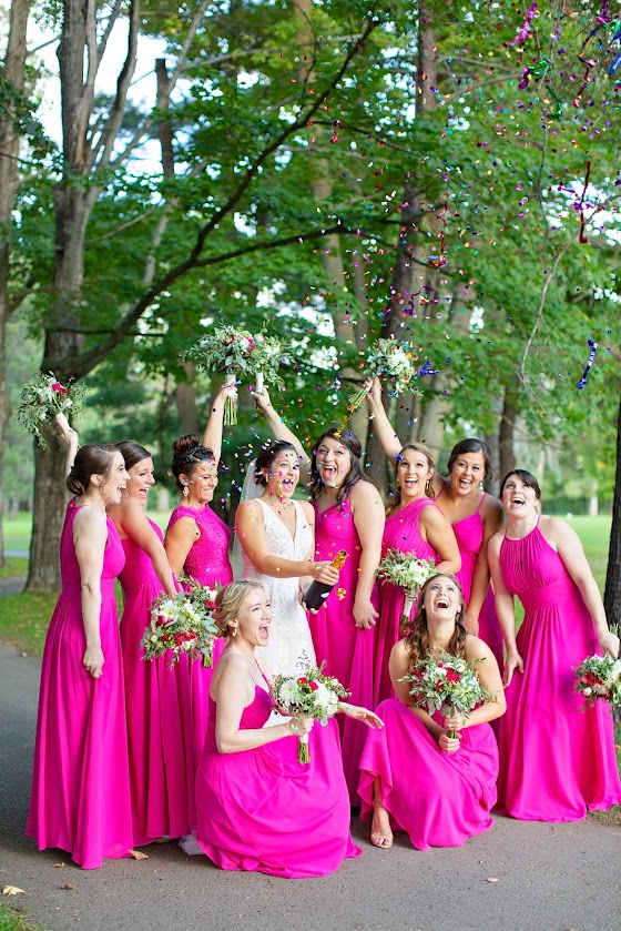 Fuchsia bridesmaid dresses