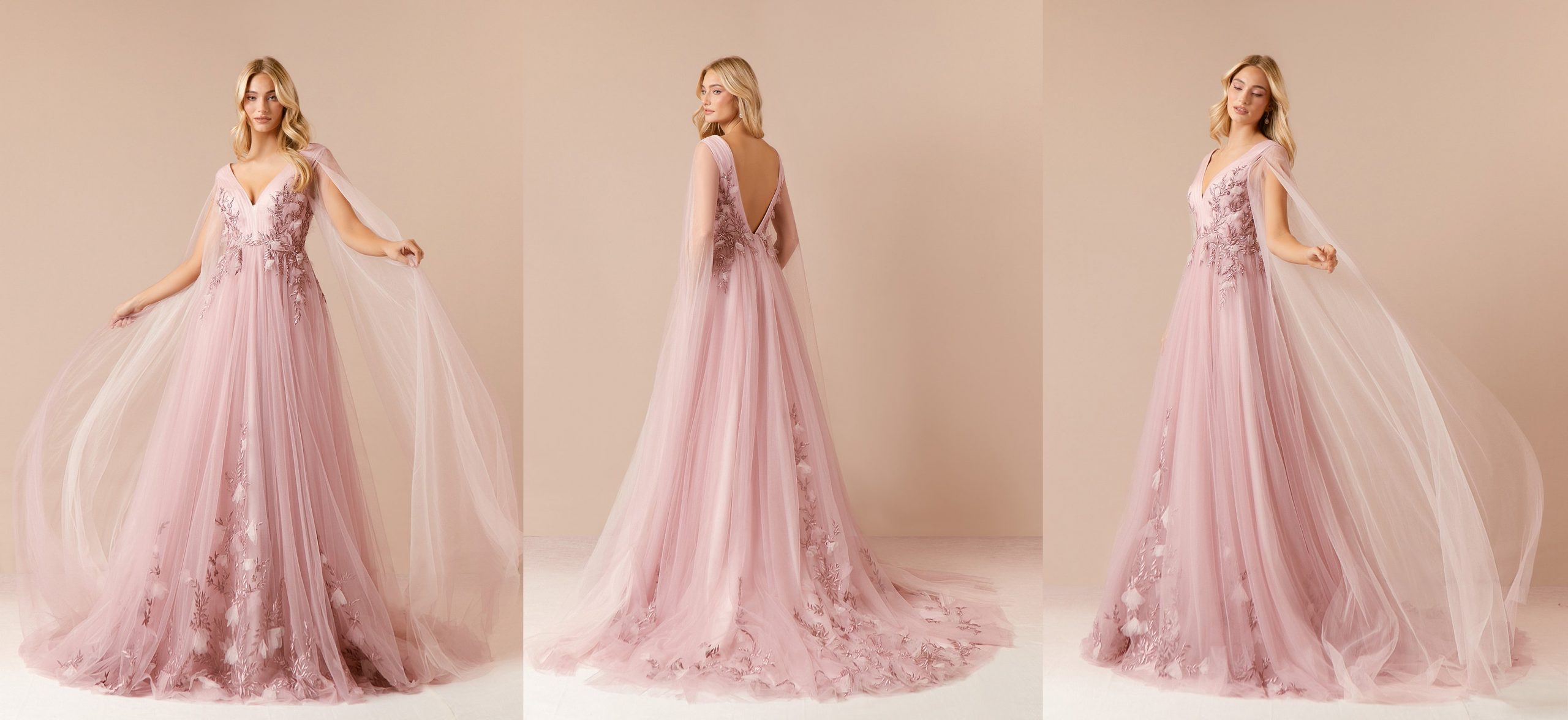 blushing pink wedding dresses