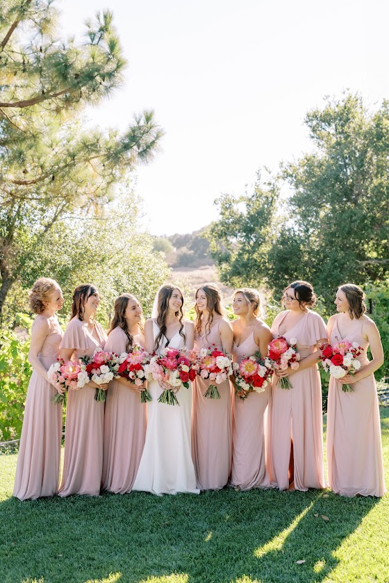 vintage rose Chiffon bridesmaid dresses