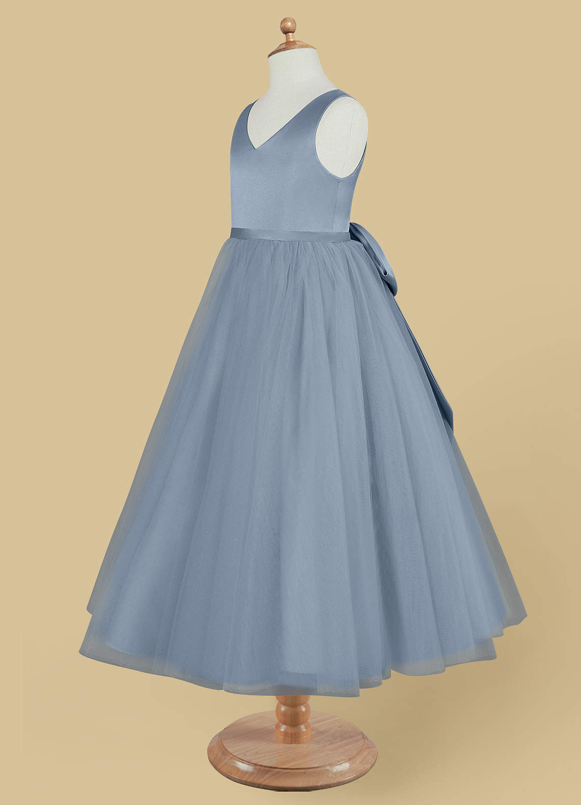 Marybell Tiered Tulle Gown in Blue
